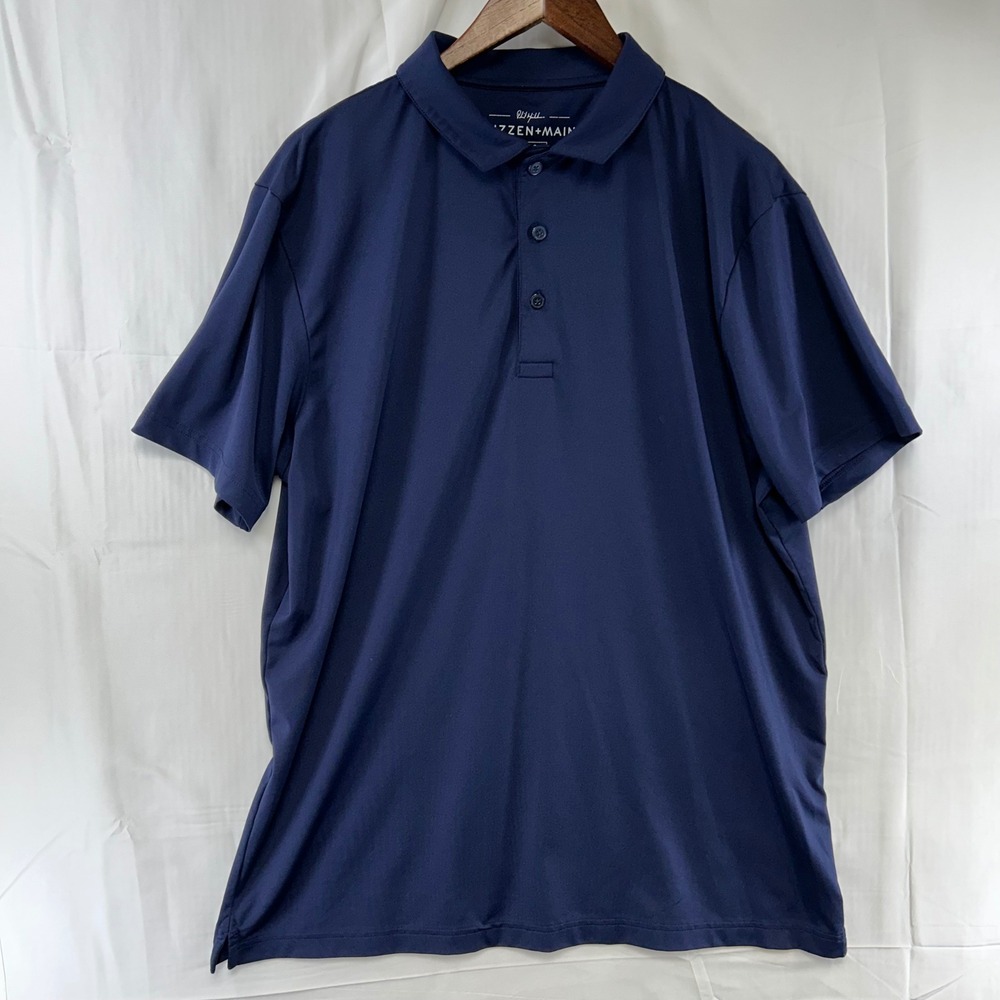 Mizzen+Main Polo Shirt Mens XL Navy Blue Phil Mickelson Performance Stretch